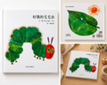 Children's book with a green caterpillar on a white background